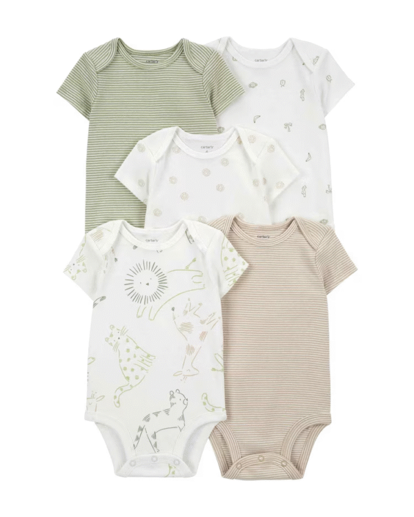 Kit body bebê 10 peças animais listrado multicor