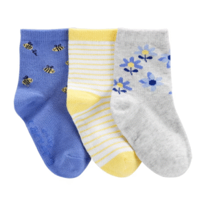 Kit 9 Pares Meia Cano Curto Infantil  Flores Multicor Sortido
