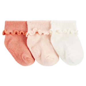 Kit meia bebê 6 pares punho canelado ripple multicor