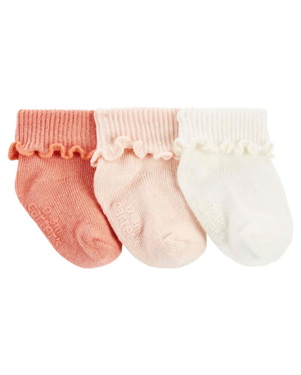 Kit meia bebê 6 pares punho canelado ripple multicor