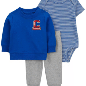 Conjunto longo de moletom bebê 3 peças captain multicor