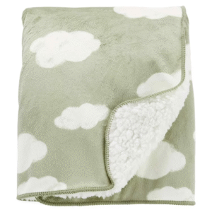 Cobertor bebê fleece nuvens verde