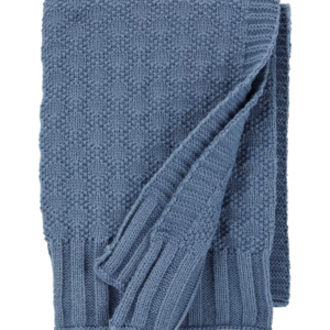 Cobertor bebê de tricot trabalhado azul