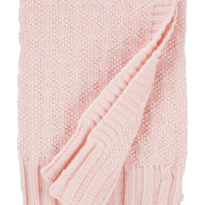 Cobertor bebê de tricot trabalhado Rosa